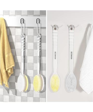 HHKER Long Handle Shower Brush - Gentle Exfoliation for Improved Skin Health - Suitable for Men and Women - Transparent Handle - Buy Online on GoSupps.com