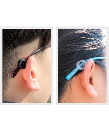 Silicone Glasses Ear Hooks - Anti-Slip Temple Tip Holders | 4 Pairs (2 Clear 2 Black) | Comfortable Glasses Accessories for Secure Fit - Buy Online on GoSupps.com