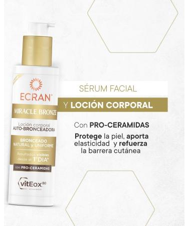  Ecran ECRAN Miracle Bronze Self Tanning Body Tanning Lotion with Pro-Ceramides Natural Progressive and Uniform Sunless Bronzing Light Moisturizing and Long-Lasting Texture 200ml - Buy Online on GoSupps.com