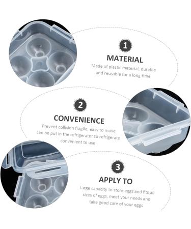 Hemoton 3pcs box Practical Portable Useful Kitchen Case Lid Organizing with Eggs Covered Holder Multi-grid Whitex3pcs 32x18cmx3pcs - Buy Online on GoSupps.com