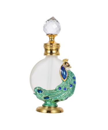 MERRYHAPY 1pc Peacock Essential Oil Bottle Home Perfume Bottle Liquid Bottle Perfume Dropper Bottle Women Perfume Bottle Empty Perfume Bottle Liquid Holder Glass Empty Holder 10.50X3.10X2.20CM Green