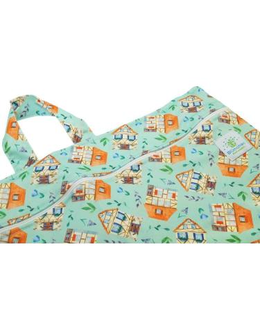 Flower hanging diaper bag XL with zipper (house)