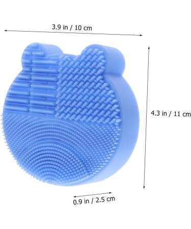 FRCOLOR Silicone Scrubbers 2 1 Makeup Brush Holder Silicone Facial Scrubber Brush Scrubber Cosmetic Brush Cleaning Mat Makeup Cleaner Mat Makeup Brush Drying Holder Silica Gel Bracket 11x10cm Blue - Buy Online on GoSupps.com