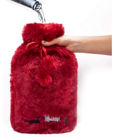 Bigging Design Cats Heat Bottle - 2L Hot Water Bottle with Soft Plush Cover for Adults & Kids | Knitted Relief for Back & Abdominal Pain - Red - Buy Online on GoSupps.com