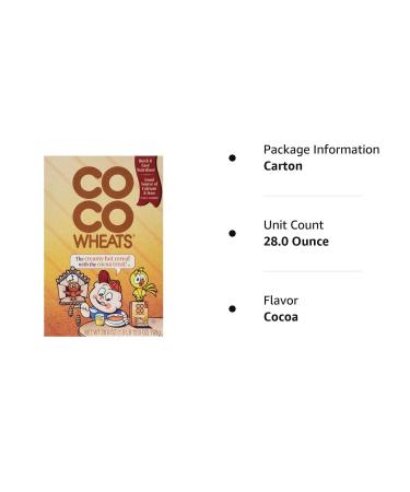 Coco Wheats Hot Cereal Cocoa 28-oz - Delicious Cocoa Flavor - 1.75 Pound Pack - Breakfast Cereal - Buy Online on GoSupps.com