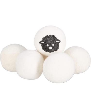 Relaxdays XXL Dryer Balls - Eco-Friendly Felt Balls (6 Pack) for Efficient Drying | Sheep Wool | 7 cm | White - Buy Online on GoSupps.com