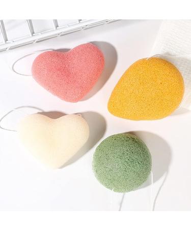 Heart-Shaped Facial Sponges Set of 3 | Random Colors | Practical Face Cleaning Tools for All Skin Types - Buy Online on GoSupps.com