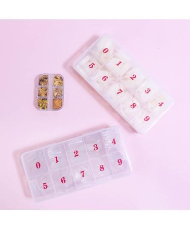 1000 Acrylic Artificial Nail Tips - French Style Nail Tips Set for Gel Nails with Glitter | 3-Series Box - International Shipping - Buy Online on GoSupps.com