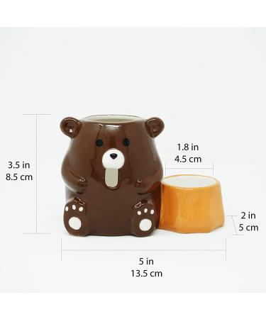 Wuko 2-in-1 Ceramic Water Bottle & Food Bowl Holder for Small Animals - Brown (HAM_2) - Buy Online on GoSupps.com