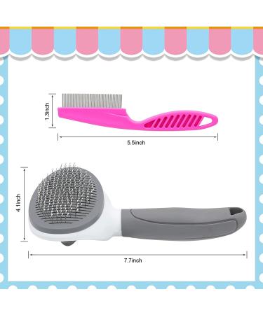 Self Cleaning Cat Brush for Shedding and Grooming with Hair Comb - Grey - Buy Online on GoSupps.com