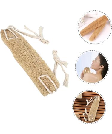 Loofah Bath Towel Scrubber | Exfoliating Bath Sponge & Back Scrubber Strap - Beige - Perfect for Travel & Shower - Buy Online on GoSupps.com