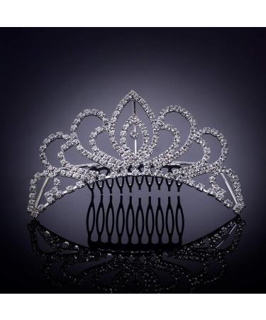 Mini 4.4 Silver Crystal Tiara Crown Headband for Women & Girls - Ideal for Bridal, Wedding, Prom & Parties - Buy Online on GoSupps.com