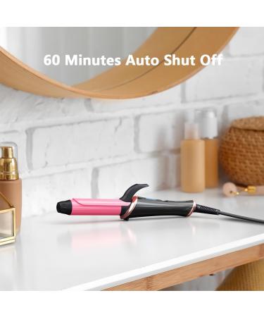 1 Inch Travel Curling Iron - Mini Hair Curler with Temp Control Dual Voltage 5 Heat Settings Auto Shut-off - Pink - Buy Online on GoSupps.com