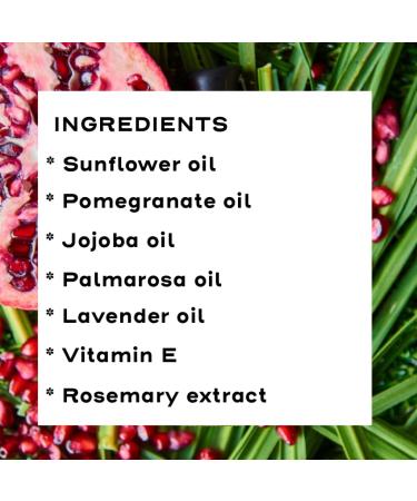 Palmarosa Pomegranate Body Oil - 2 oz Vegan Moisturizer for All Skin Types | Lavender & Palmarosa Essential Oils | Nontoxic Eco-Friendly MADE SAFE Certified Skincare - Buy Online on GoSupps.com