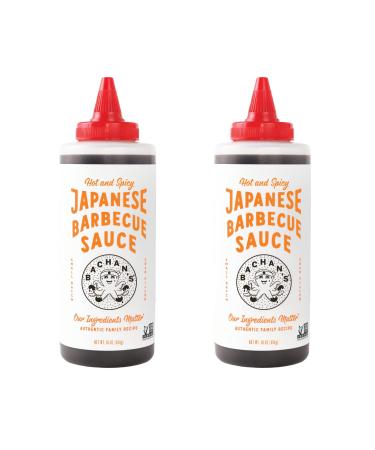 Bachan's - Hot and Spicy Japanese Barbecue Sauce 16 Ounces. Small Batch Non GMO No Preservatives Vegan and BPA free (2 Pack)