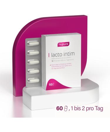 Nupure Lacto Intimate Probiotics for Vaginal Health | 60 Vegan Capsules with Biotin | Regulate Vaginal Bacteria & Support Mucous Membranes | Lactose-Free - Buy Online on GoSupps.com