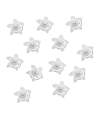 12 Pieces White Flower Bridal Hair Accessories | Elegant Hair Spirals & Spiders for Weddings Proms & Parties - Buy Online on GoSupps.com
