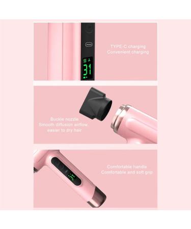 Cordless Hair Dryer Precise Styling with Dedicated Nozzle Battery Powered Blow Dryer with Adjustable Heat Protective Design Fast Drying Portable Hair Dryer for Home and Travel Roseate - Buy Online on GoSupps.com