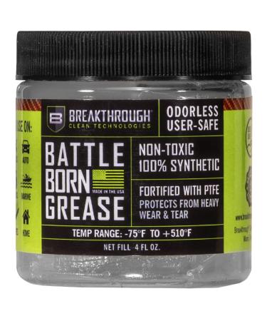 Breakthrough Clean Battle Born Gun Grease - Gun Lubricant Fortified with PTFE - Rust and Corrosion Protection - 4oz Jar