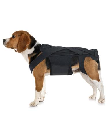 Breathable Back Brace for Dogs - Breathable Pet Back Bracer for IVDD Pet Back Bracer for IVDD Back Protector Znet-au Black M