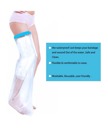 Chali Waterproof Full Leg Cast Cover for Adults - Reusable Knee Cast Protector for Showering and Wounds - Buy Online on GoSupps.com