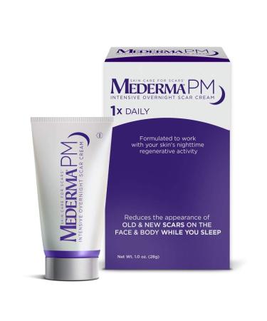 Mederma PM Intensive Overnight Scar Cream - Works with Skin's Nighttime Regenerative Activity - Once-Nightly Application is Clinically Shown to Make Scars Smaller & Less Visible - 1 Ounce