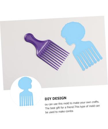 NUOBESTY 2 Pcs Comb Silicone Mold Silicone Molds Afro Hair Comb Mold Afro Comb Mould Craft Supplies Self Made Bluex2pcs 21X10CM2x2pcs - Buy Online on GoSupps.com