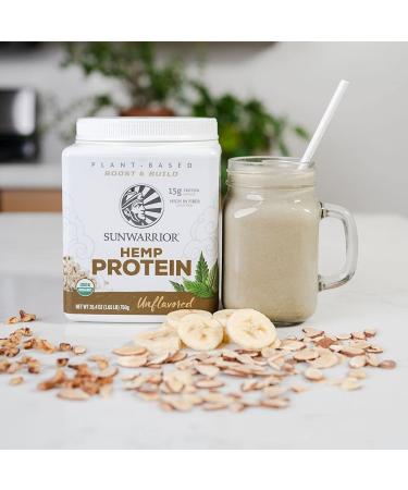 Hemp Protein Powder | Plant Based Protein Powder Organic Unsweetened Gluten Free Vegan Protein with BCAA's plus Fiber Healthy Fats Antioxidants and Minerals Free of Soy GMOs & Sugar Free by Sunwarrior - Buy Online on GoSupps.com