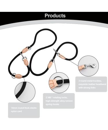 2m Durable Dog Leash with 2 Carabiners - Nylon Double Lined Training Line for Small Medium & Large Dogs | Portable Exercise Leash in Blue - Buy Online on GoSupps.com