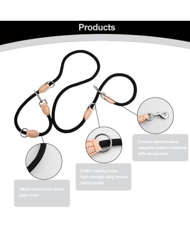 2m Dog Leash with Carabiners | Durable Nylon Training Line for Small Medium & Large Dogs - Adjustable & Portable (Red) - Buy Online on GoSupps.com