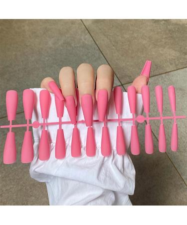 dijiusidy 1 Set French Tip Press on Nails Matte Adhesive Tabs Full Cover Ballerina Solid Colors Art Decals Salon for Women Girls Type 10 - Buy Online on GoSupps.com