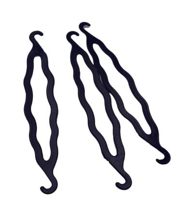 6 Pack Black Plastic Dutt Maker - Double Hook Hairstyling Tools for Twisted Braids Ponytails & More - Buy Online on GoSupps.com