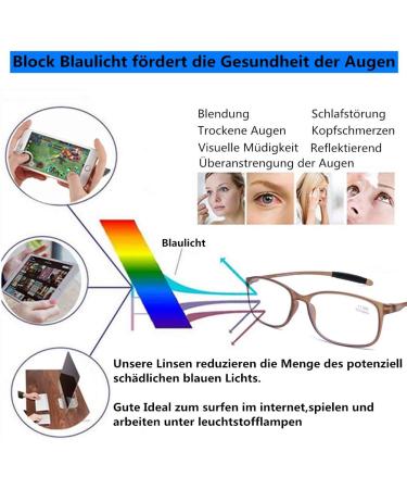 DOOViC Blue Light Filter Computer Reading Glasses for Unisex TR259-C - Matte Brown (3.0x) | 9 Color Options Available - Shop Now! - Buy Online on GoSupps.com