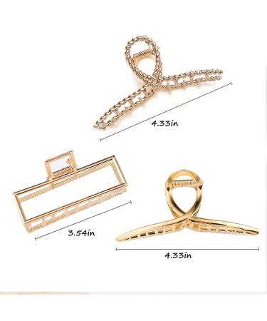 Meiyahi 3 PCS Metal Large Hair Claw Clips for Thick Heavy Hair - Strong Hold Non-Slip Barrette Jaw Clamp - Fashion Hair Styling Accessories for Women and Girls - Buy Online on GoSupps.com