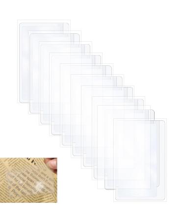 Taianji 10 pieces credit card size Lupe reading top for seniors Fresnel enlargement Read Sustainable reading osteo seniors for older people to read newspapers books etc. (8.5 x 5.5cm)
