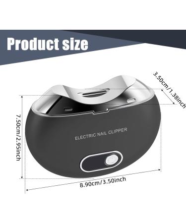 Electric Nail Clippers Automatic Nail Cutter with 3 Speeds Cordless Rechargeable Nail Trimmer and Nail Scraps Storage with LED Light Portable Fingernail Cutters Safety for Baby Kids Adults Seniors Black - Buy Online on GoSupps.com