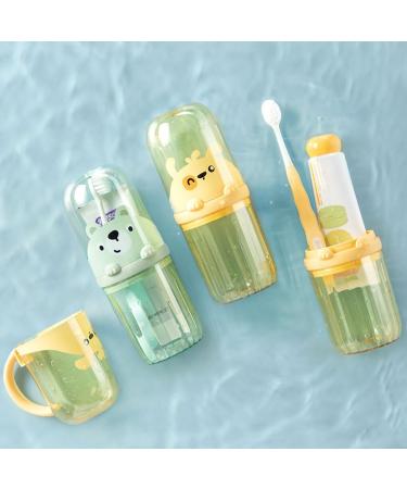 AuclopVZZ Toothbrushes & Toothpaste Cups - Large Capacity Removable Portable & Durable | Eco-Friendly Green Bear Design - Buy Online on GoSupps.com