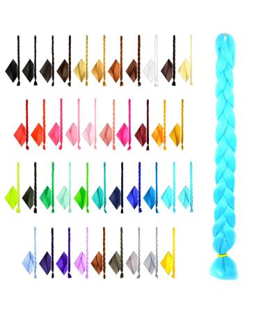Mybraids 1-colored premium braid hair 2m long for Rasta braids Dreads crochet twist box braids cornrows art hair extensions braiding hairstyles (31-y light blue) - Buy Online on GoSupps.com
