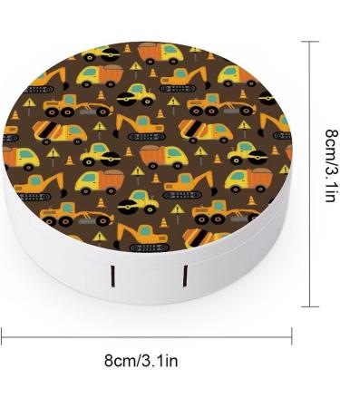 Work Trucks Round Case For Contact Lens Kit Storage Box with Mirror Printed - Buy Online on GoSupps.com