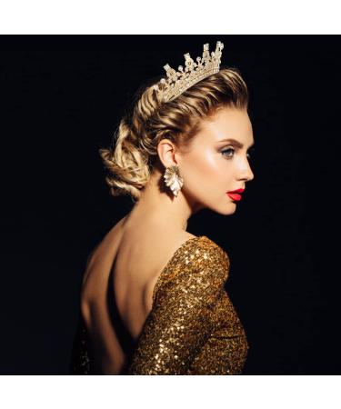 TOBATOBA Gold Tiara for Women - Rhinestone Metal Crown for Birthday, Prom, Quinceanera & Halloween Costumes | Princess Queen Headband for Mother's Day Gift - Buy Online on GoSupps.com