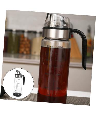HOMSFOU 4pcs Automatic Opening and Closing Oiler Ceramic Oil Dispenser Clear Container Liquid Containers Oil Cruet Soy Sauce Dispenser Oil and Vinegar Dispenser Oil Bottle Glass Bottle Pp 22X7X7CMx4pcs As Shownx4pcs - Buy Online on GoSupps.com