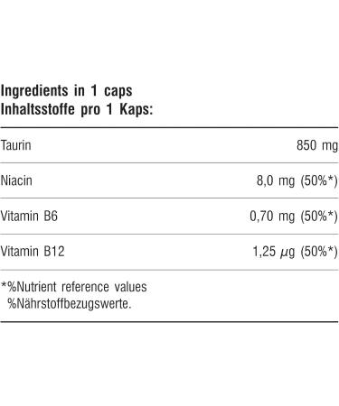 Hi Tec Nutrition Taurin Capsules 1000mg - High Dose Dietary Supplement for Anticatabol Effect - Insulinomimetic Amino Acid Formula - Buy Online on GoSupps.com