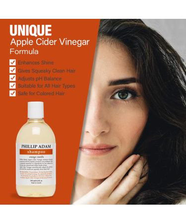 Phillip Adam Orange Vanilla Shampoo - Shiny Sulfate-Free Hair | 12 oz with Apple Cider Vinegar - Buy Online on GoSupps.com
