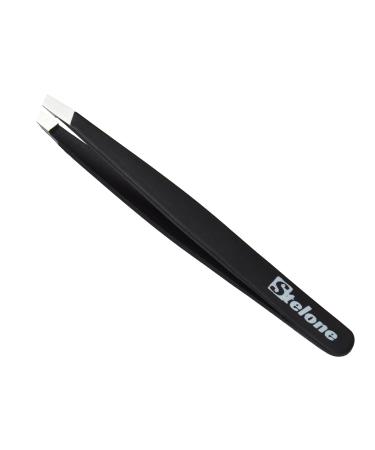 Stelone Tweezers for Eyebrows - Slant Tip Professional Stainless Steel Eyebrow Tweezers for Women & Men - Great Precision on Brow  Facial Hair & Ingrown Hair (Black) - Buy Online on GoSupps.com