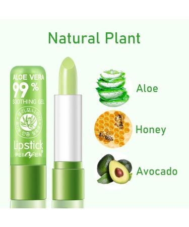 2 Pack Aloe Vera Color Changing Lipstick & Lip Balm Set for Women - Long Lasting & Moisturizing Lip Gloss with Magic Temperature Lip Stain (7#) - Buy Online on GoSupps.com
