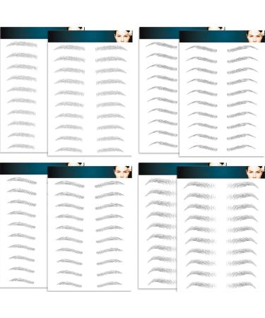 Eyebrow Tattoo Stickers 80 Pairs  8 Sheets Eyebrow Temporary Tattoo Peel Off Sticker Waterproof 4D Hair-Like False Instant Transfer False Brows Makeup for Women  Girls | Natural Strokes  Shaping