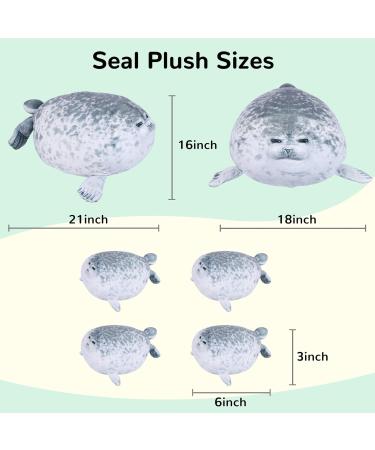 ETAOLINE Chubby Blob Seal Pillow Plush Toy - 20in Cute Stuffed Animals with 4 Baby Seal Styles - Buy Online on GoSupps.com