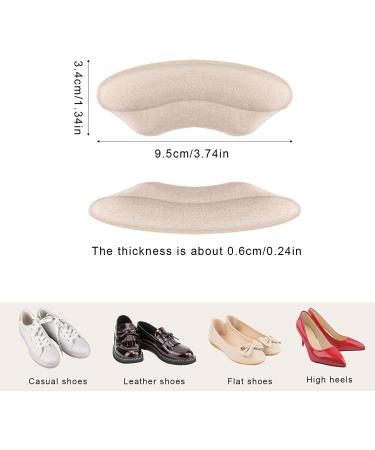 Heel Grips & Pads - 4 Pairs Soft Inserts for Loose Shoes | Self-Adhesive Cushion Protectors for Men, Women in Apricot - One Size - Buy Online on GoSupps.com