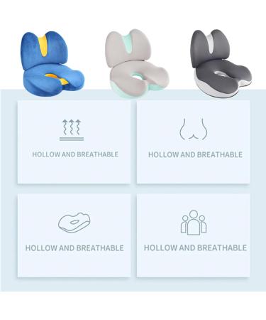 Ergonomic Seat Cushion (Seat Cushion+Chair Cushion) Hip and Waist Protection Detachable Zip Breathable Memory Foam Anti Stress Butt Pillow Improve Seat Comfort Green - Buy Online on GoSupps.com