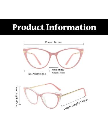 Shop LJczka Cat Eyes Glasses for Women | Retro Blue Light Block Glasses in Pink | Perfect for PC TV & Cell Phone Use - Buy Online on GoSupps.com